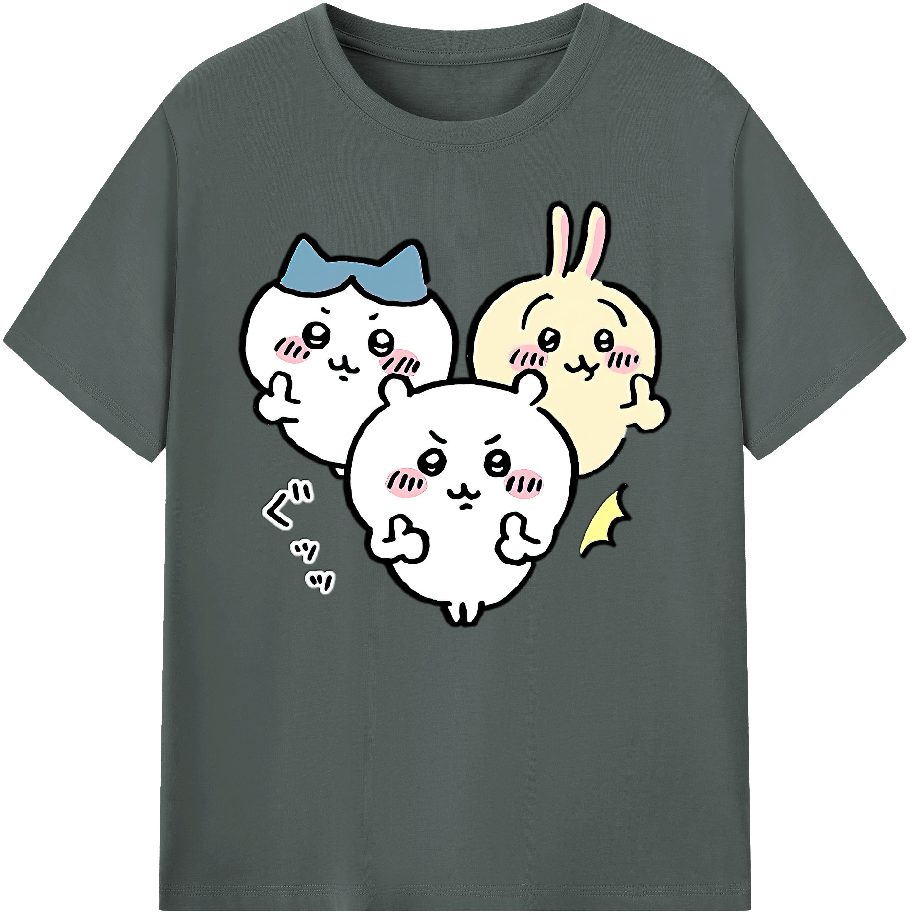 （画像用） ちいかわ うさぎ Chii-kawa usagi 綿100％ メンズ半袖Tシャツ｜肌触りやわらか＆通気性